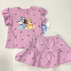 Bluey Girls Purple Fleece Skort Outfit
